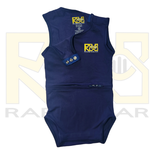 Navy OneEase Adaptive Onesie – detail view