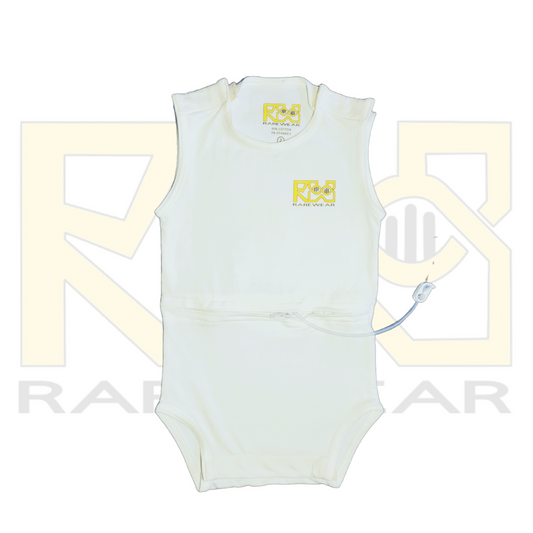 White OneEase Adaptive Onesie – front view